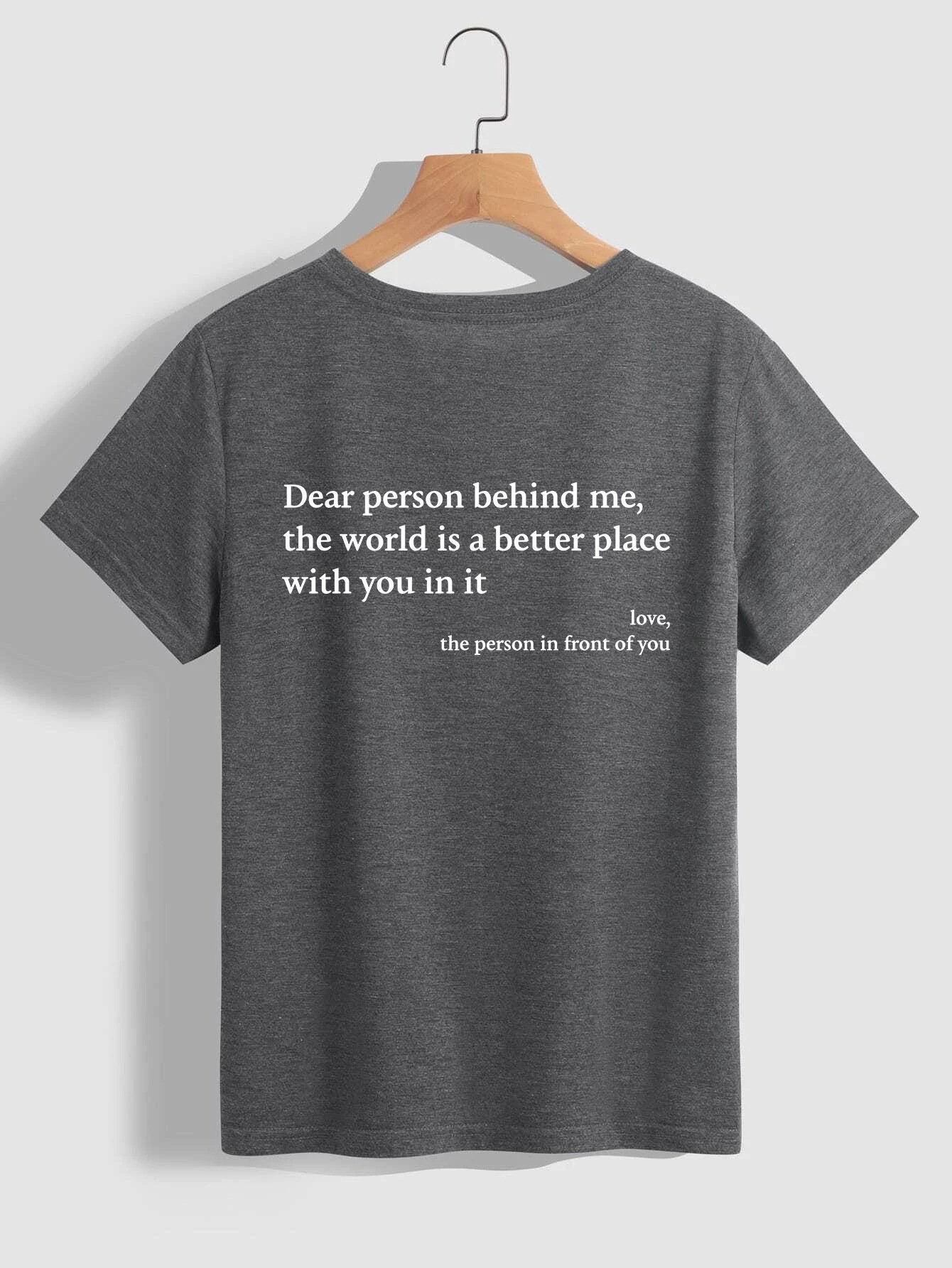 💥Nueva camiseta unisex con el estampado "Dear Person Behind Me" en talla grande a partir de 2025-ES