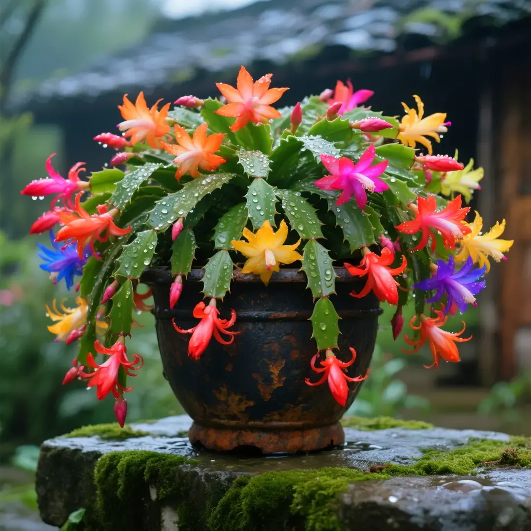 🦀 Bulbos de Schlumbergera de colores variados: flores de fácil cuidado en todos los tonos, incluso en invierno ❄️🌈-ES
