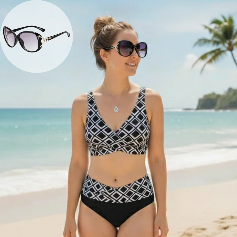 👙🌊Dwuczęściowy damski komplet bikini z wysokim stanem-EE