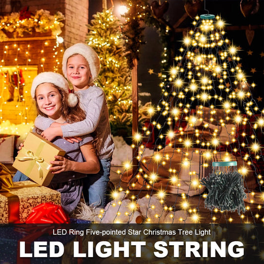 🎄 LED коледна лампичка за елха във формата на петолъчна звезда 🎄