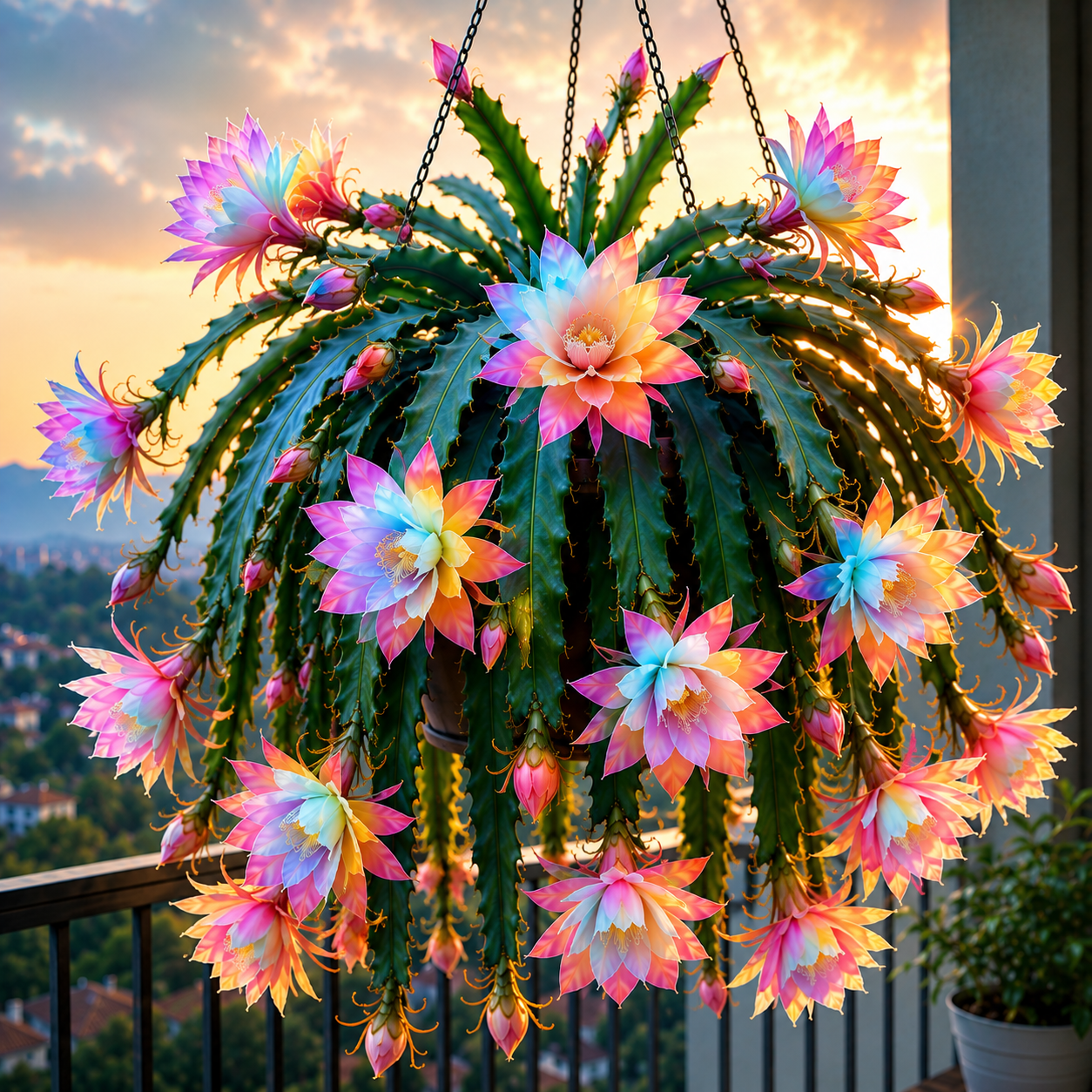 💫 Retas Epiphyllum orchidėjinis kaktusas 🌸 Reta gėlė, kuria visi sustoja pasigrožėti-LT