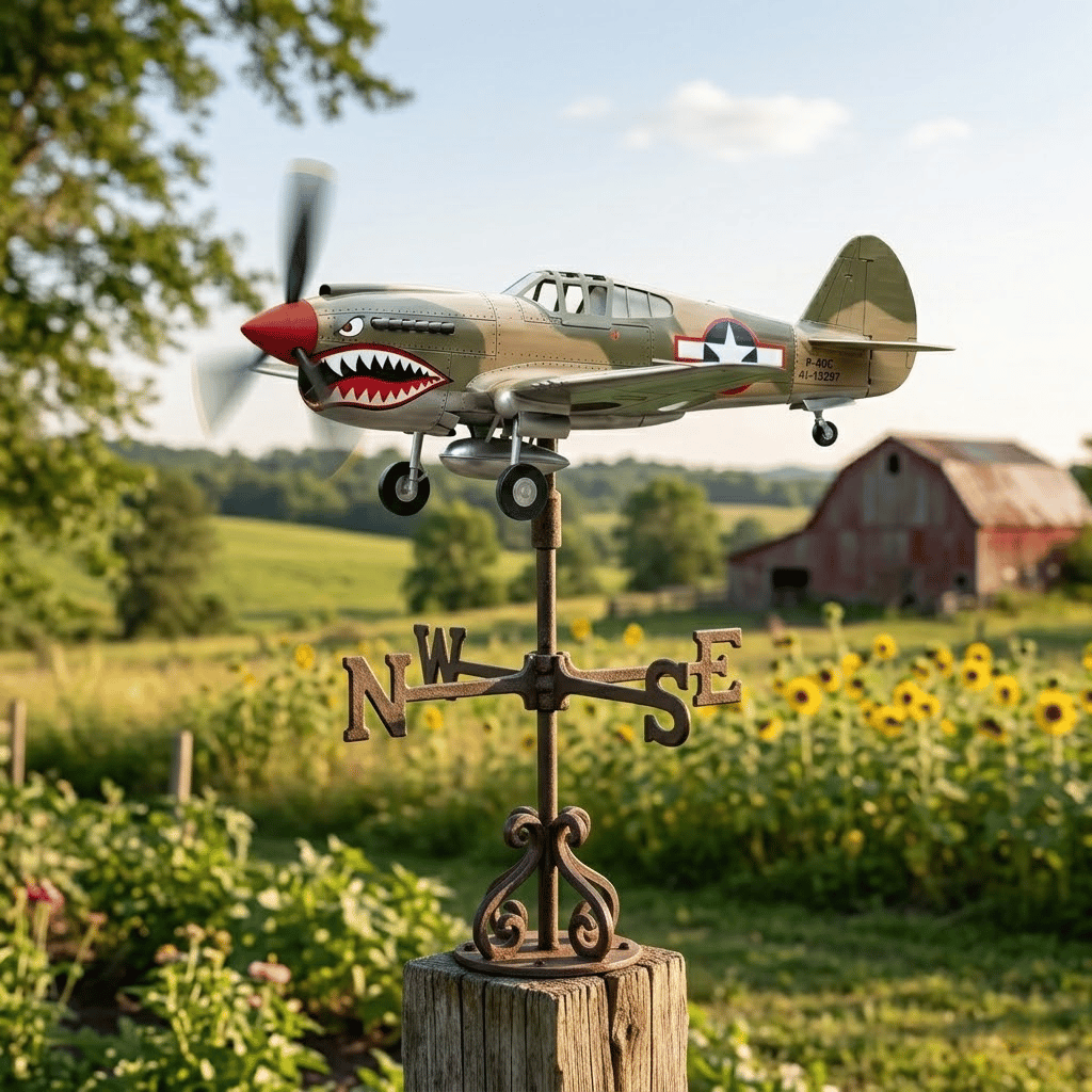 Вятърна мелница с военен самолет Shark Mouth