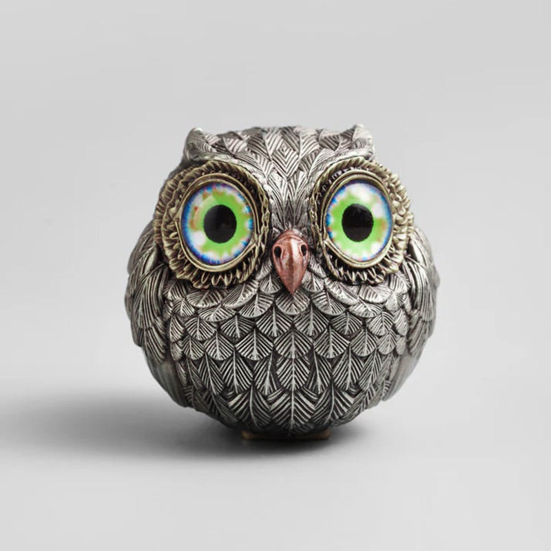 🦉Figura realista de búho guardián de la suerte-ES