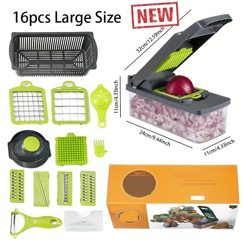 🎊 Комплект от 16 части 🎊 Многофункционална резачка за плодове и зеленчуци