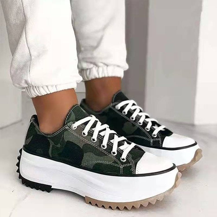 💝Venta limitada 50% de descuento🔥🔥Zapatillas de plataforma con cordones y tacones para mujer-ES