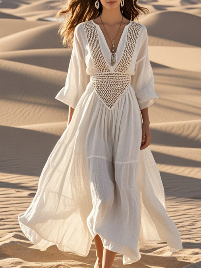 Vestido boho vintage para mujer-ES