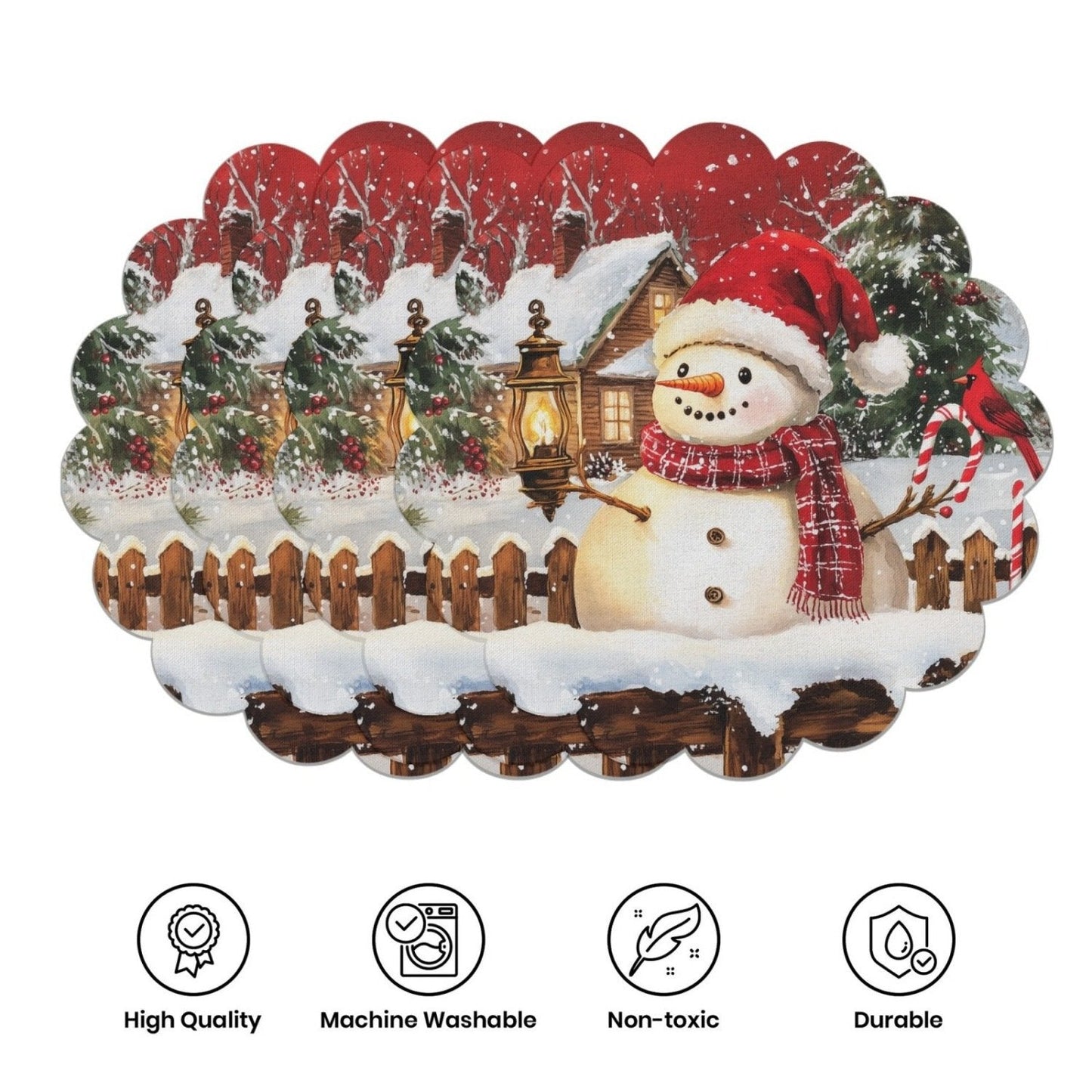 10 бр. Зимни подложки за хранене във формата на коледни звезди и шишарки, подложки за маса, изработени от неплъзгаща се материя