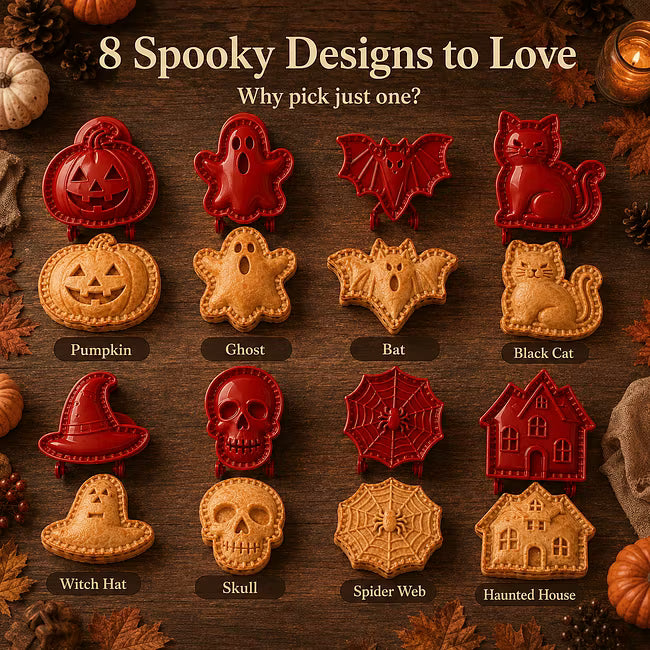🎃 Set od 8 mini kalupa za torte za Noć vještica-HR