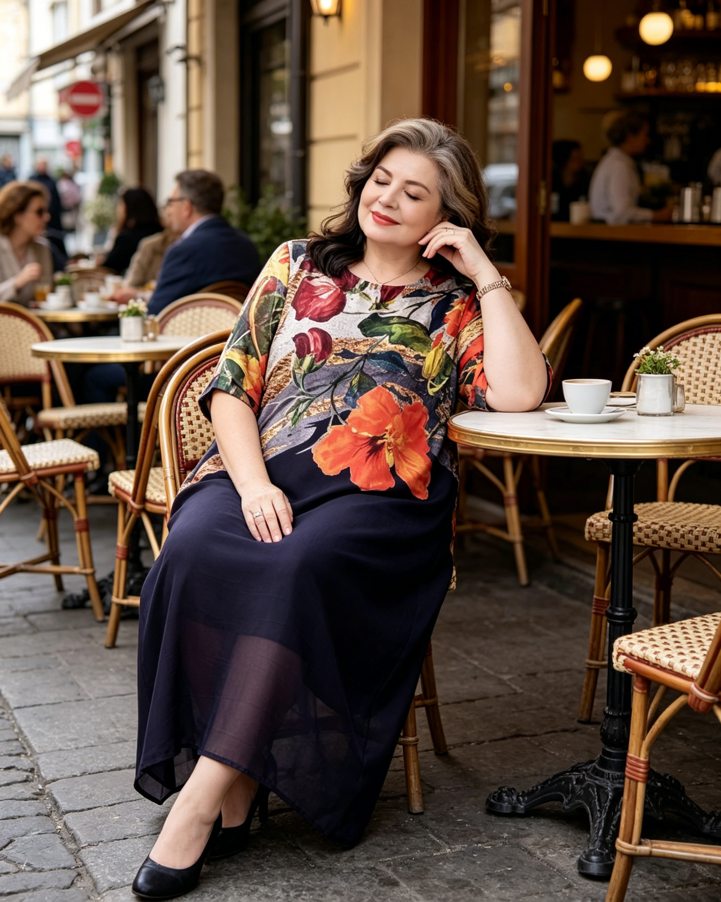 👗Elegantiškos gėlėtos suknelės moterims dideliais dydžiais-LT