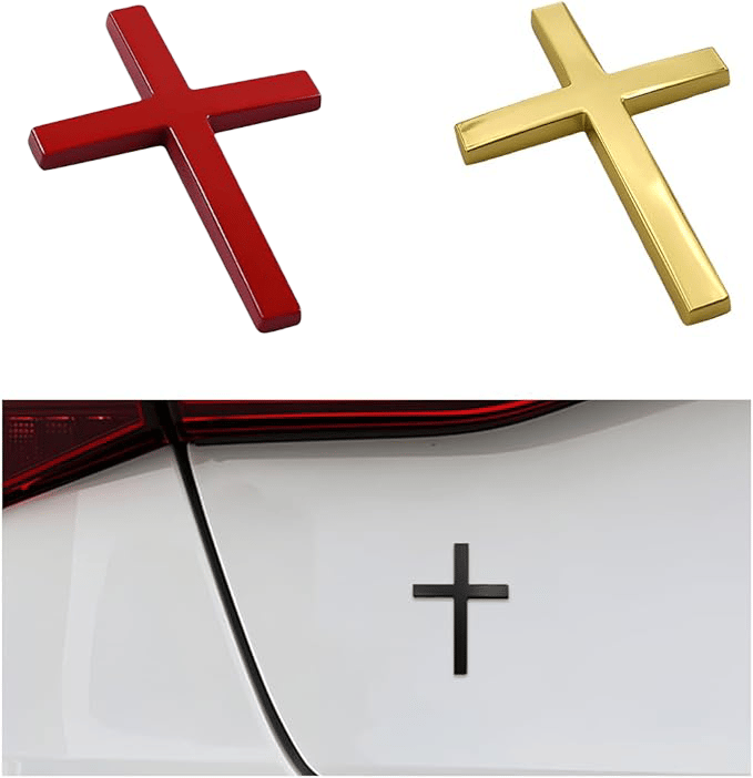 Pegatina de cruz de metal 3D para coche-ES
