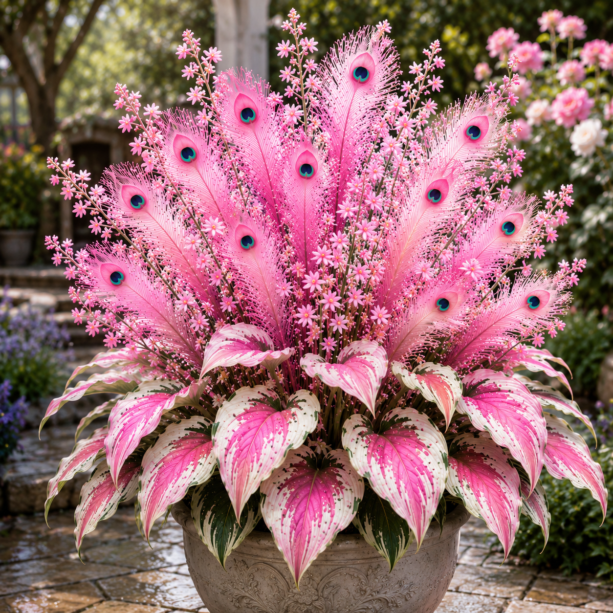 🔥 Sutaupykite 50 %🦚Peacock Flame Hosta svogūnėliai – vešlūs pavėsį mėgstantys augalai sodui ir namams-LT