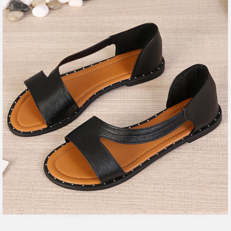 👡Плоски сандали с рибешка уста и шипове✨