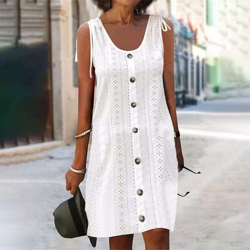 Vestido de punto sin mangas con escote en forma de U-ES