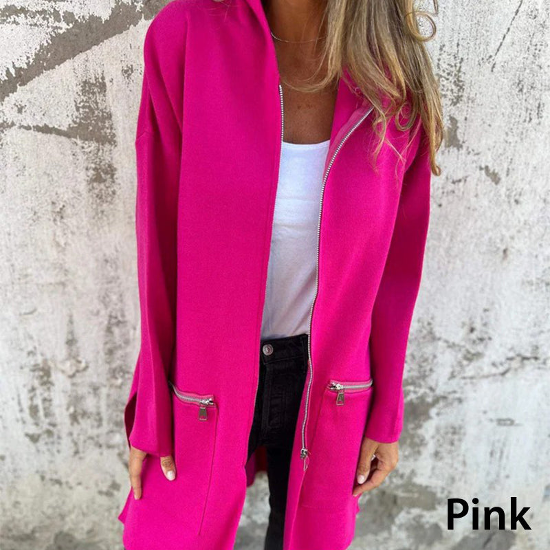 Everyday fashion jacket with long sleeves and zip hoodie