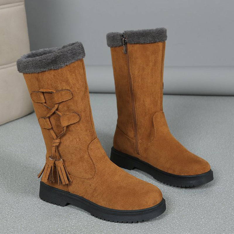 👢Ciepłe damskie buty do połowy łydki z bocznym zamkiem błyskawicznym