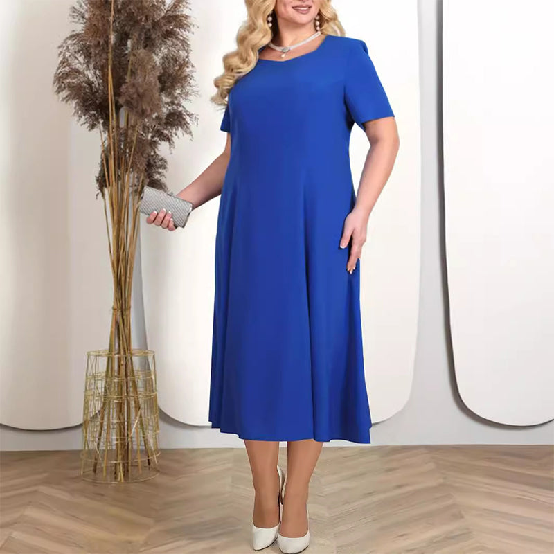 ✨Vestido de mujer en color liso con chaqueta bordada con encaje-ES