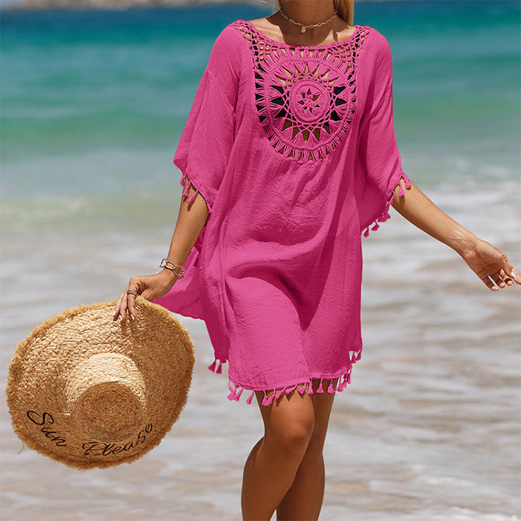 【Tinka S-5XL】🏖️Moteriškas laisvas, vienspalvis, tuščiaviduris apsiaustas-LT
