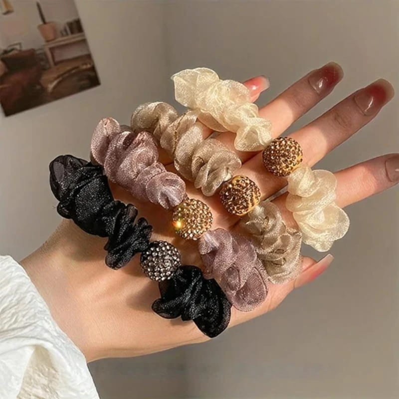 🔥✨Купете 1, вземете 2 безплатно💕Елегантни ленти за коса с кристална мрежа