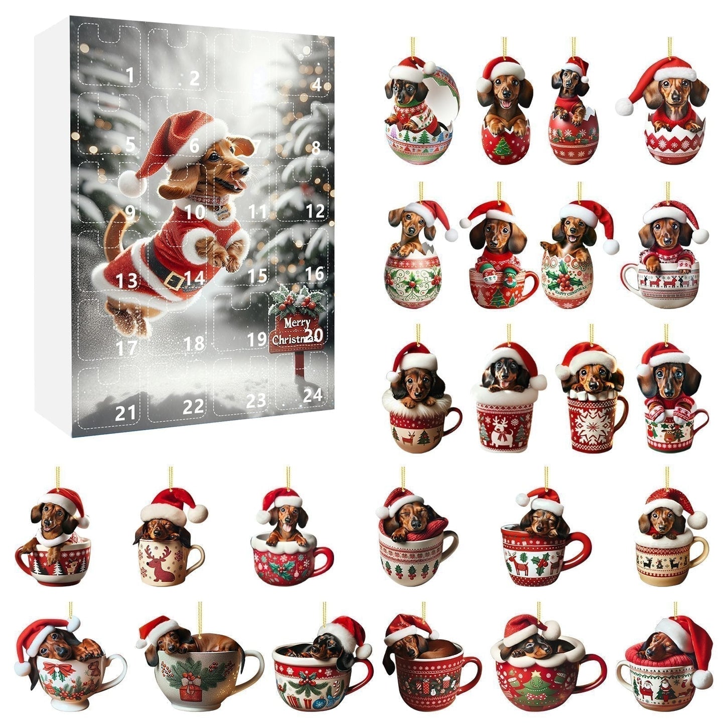 🎅Calendario de Adviento de Perros Salchicha Navideños 2025-ES