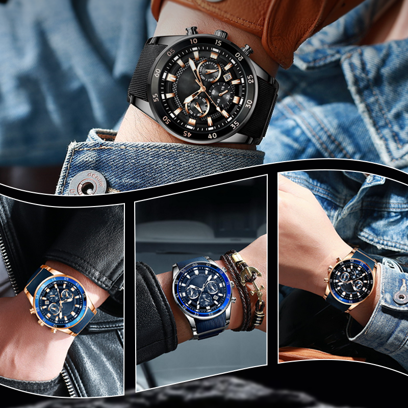 🎁 Мъжки водоустойчив многофункционален кварцов часовник⌚