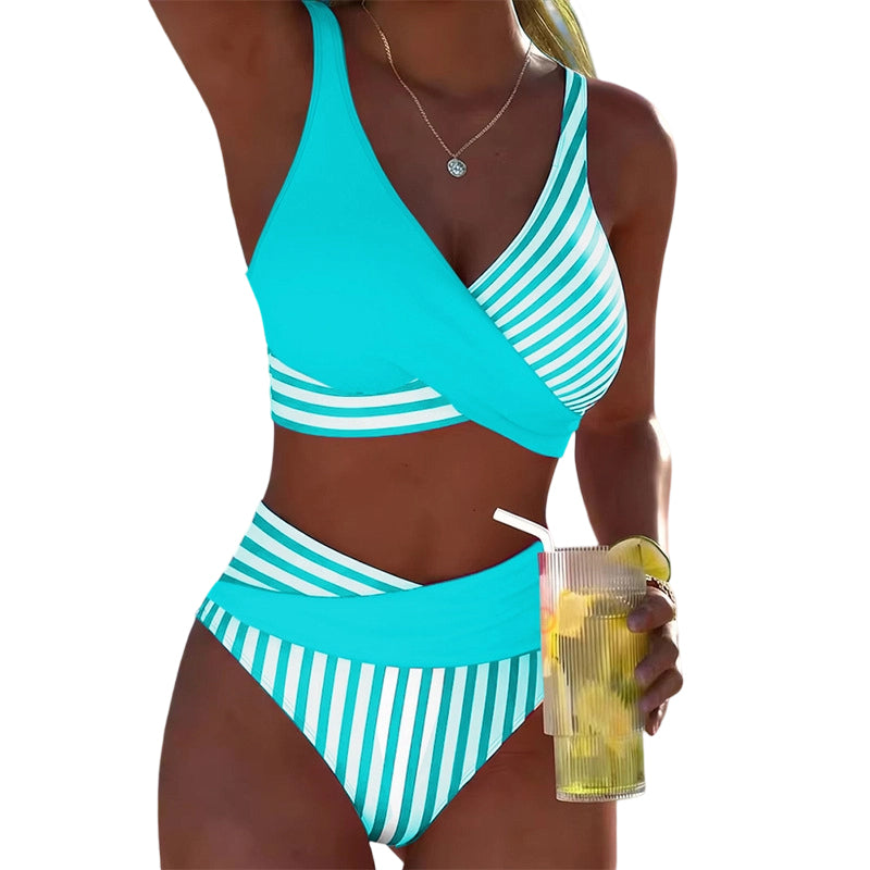 👙 Spalvotas bikinis S-3XL: stilingas ir formuojantis dviejų dalių maudymosi kostiumėlis 🌊-LT