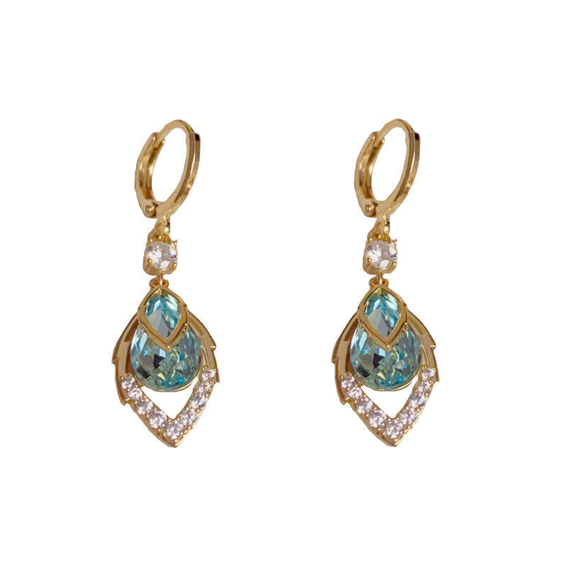 💎 Pendientes colgantes con forma de diamante azul cielo-ES