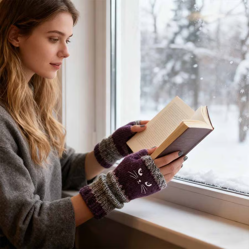 🐱 Сладки дамски плетени ръкавици с котешка тема🧤🧶