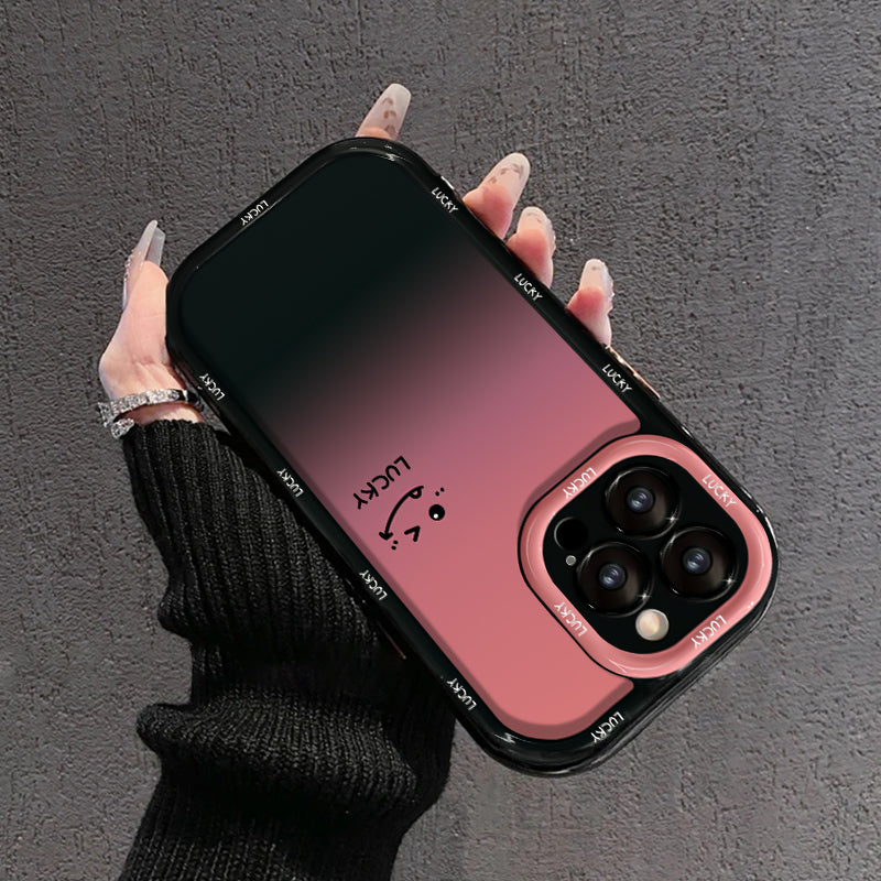 Матов градиентен калъф за iPhone – LOVE YOU & LUCKY Smiley Designs