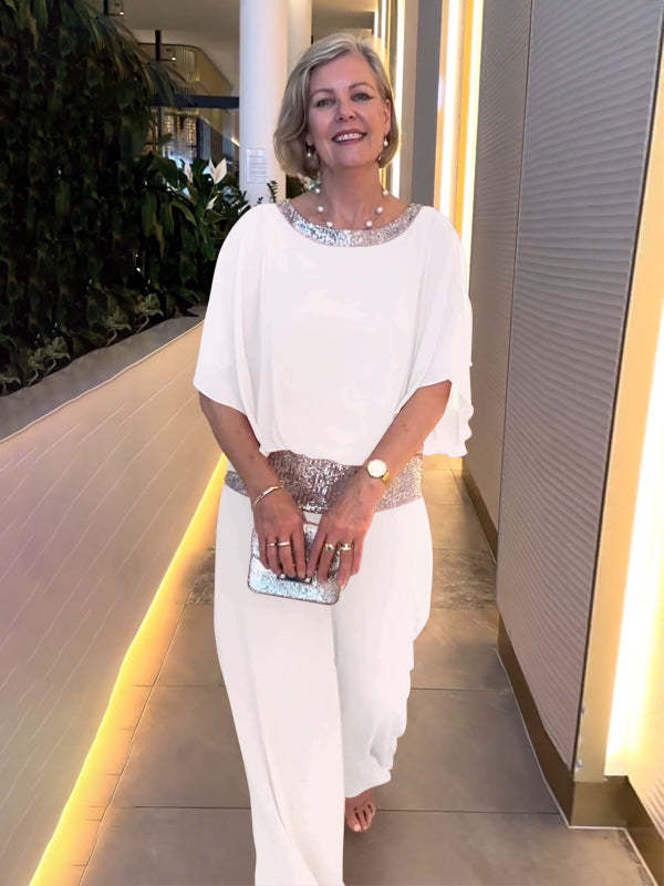 Elegantni dvodijelni Colorblock set sa šljokicama-HR