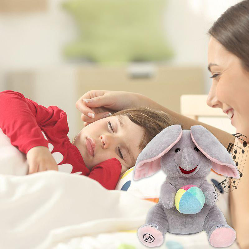 🎁🐘 Сладка плюшена играчка слонче за игра на криеница