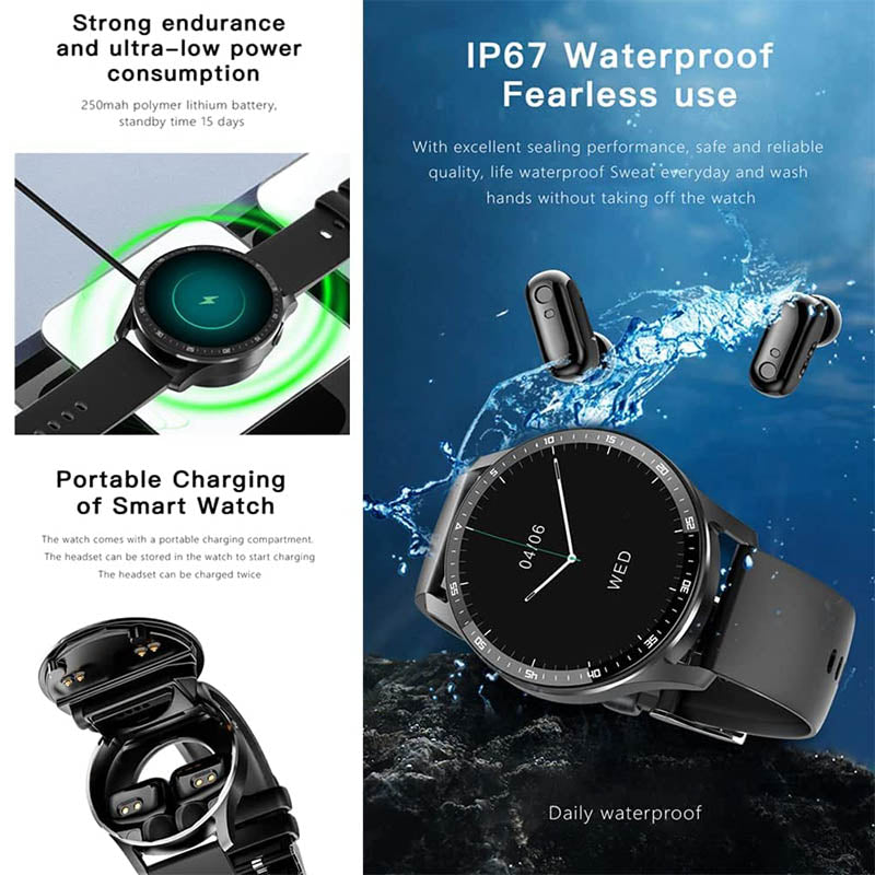 SMARTWATCH 2 W 1 ZE SŁUCHAWKAMI