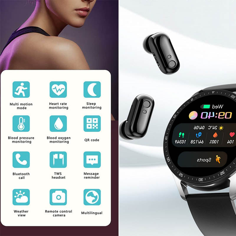 SMARTWATCH 2 W 1 ZE SŁUCHAWKAMI-TAB