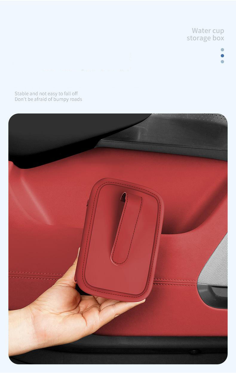 Organizador de portavasos de cuero para coche-ES