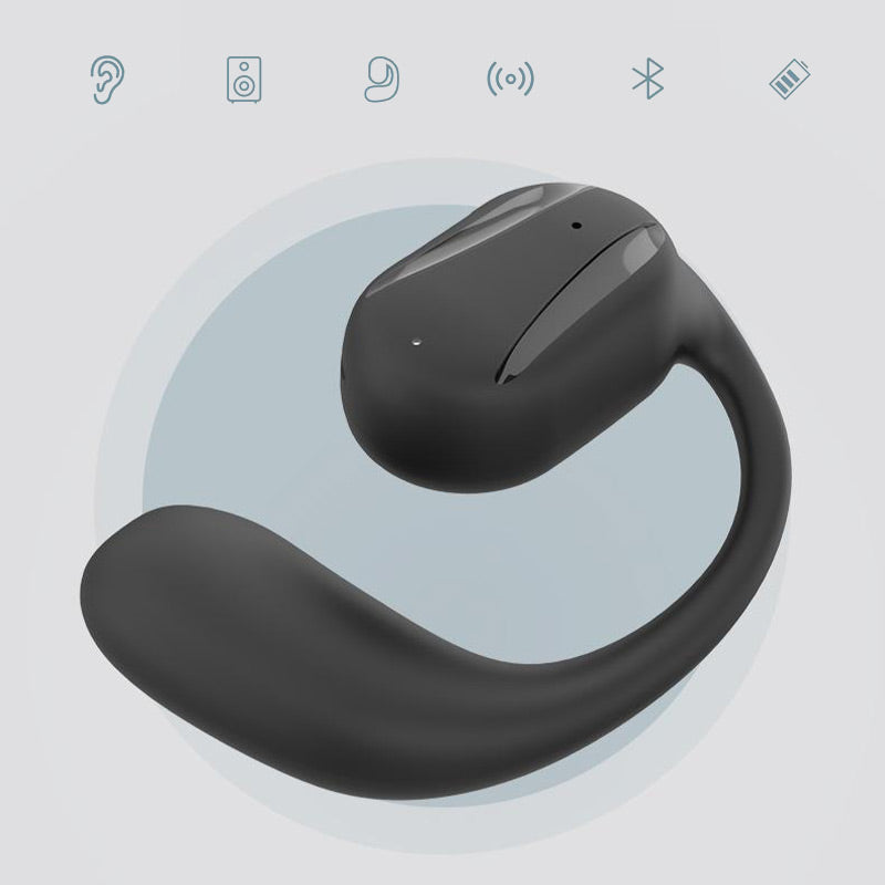 Безжични слушалки тип тапи за уши с единична костна проводимост и Bluetooth връзка