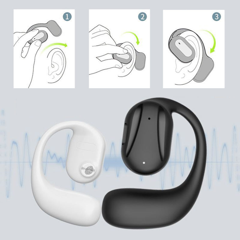 Безжични слушалки тип тапи за уши с единична костна проводимост и Bluetooth връзка