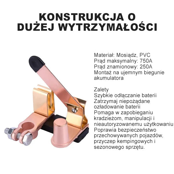 Glavno stikalo zgornjega noža