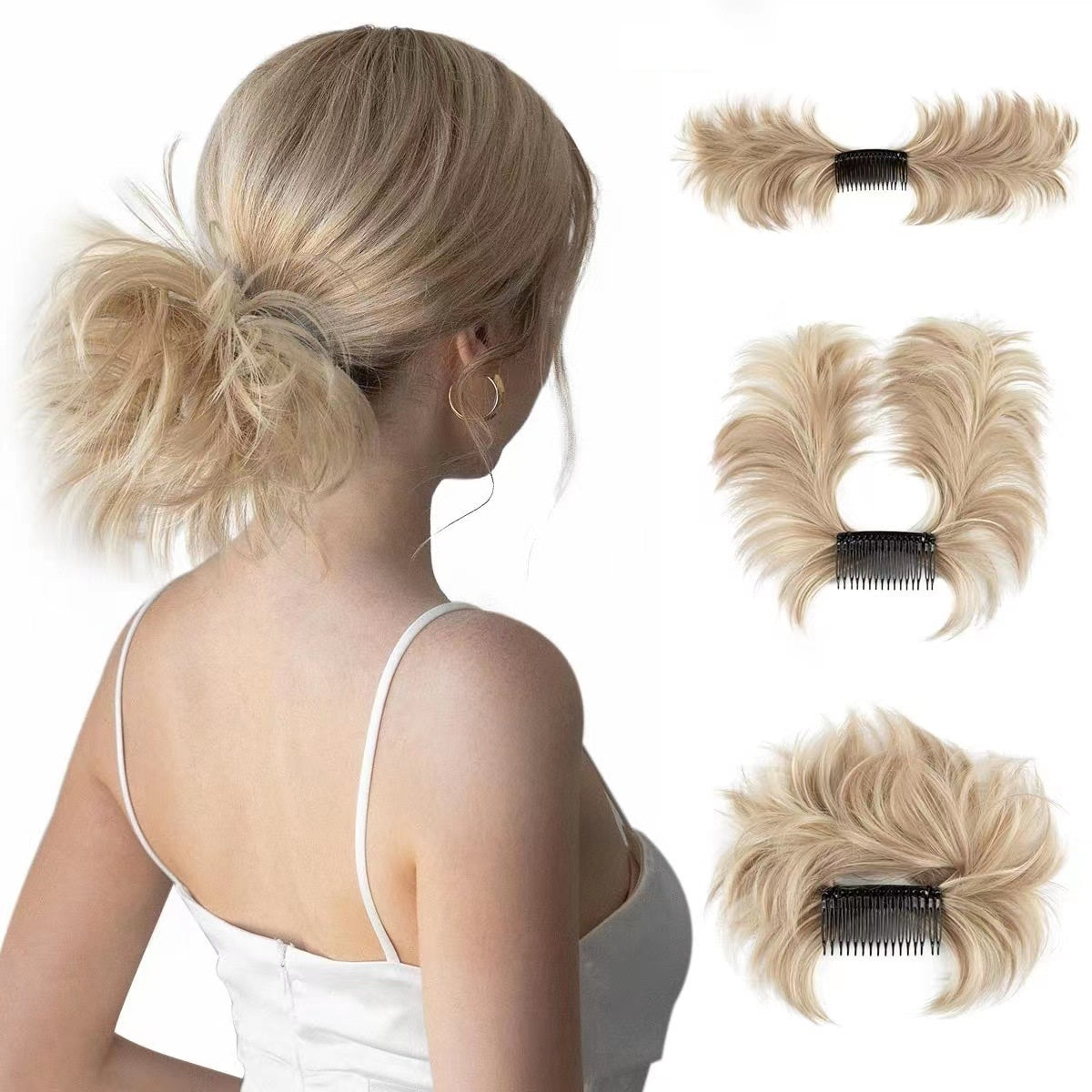 Небрежен кок с фиба отстрани Лесни аксесоари за коса