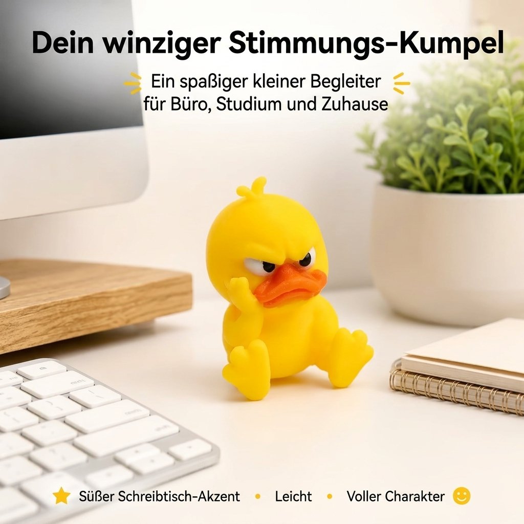 😠 „Angry Duck“ stalo figūrėlė – suteikite savo stalui žaismingumo! 🐥-LT