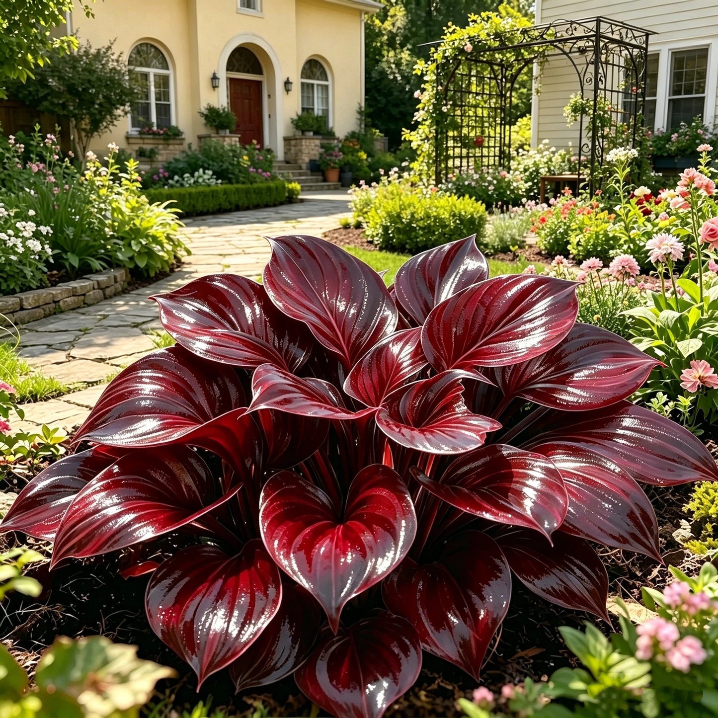 💎 Reta, įvairiaspalvė, opalinė hosta 🌿 Nuostabi lapija, kuri žėri visą sezoną-LT