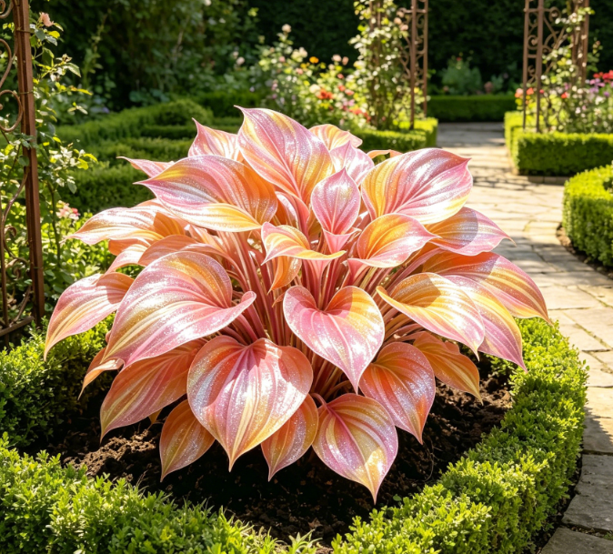 💎 Reta, įvairiaspalvė, opalinė hosta 🌿 Nuostabi lapija, kuri žėri visą sezoną-LT