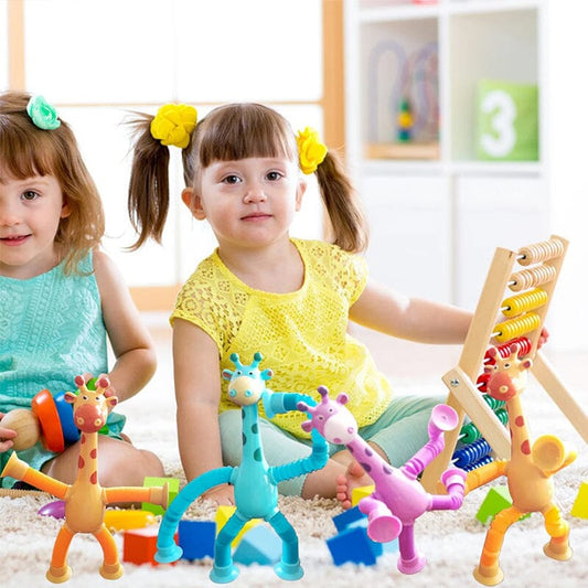 Телескопична играчка жирафче с вендуза