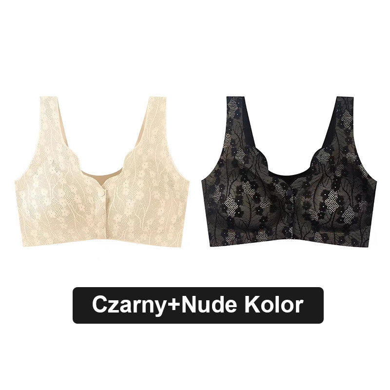 🩱 Seksi, dihajoč in udoben čipkast modrček velike velikosti z gumbi