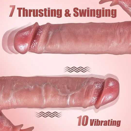 🌙Dildo s priseskom: Realističen silikonski dildo s 7 nastavitvami pritiska in 10 funkcijami vibracij in toplote za stimulacijo G-točke, anusa in vagine.-SI