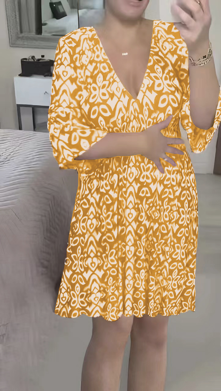👗Minijaturna haljina s V izrezom-HR