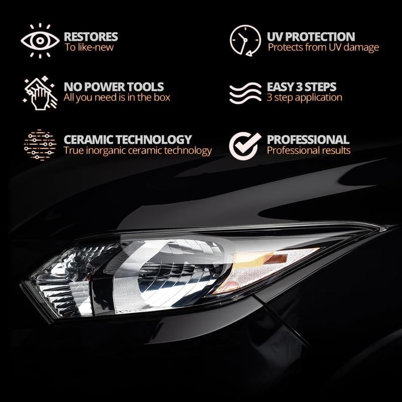 🚘 Komplet za obnovo leč žarometov – obnovite jasnost zamegljenih in porumenelih leč žarometov 💡