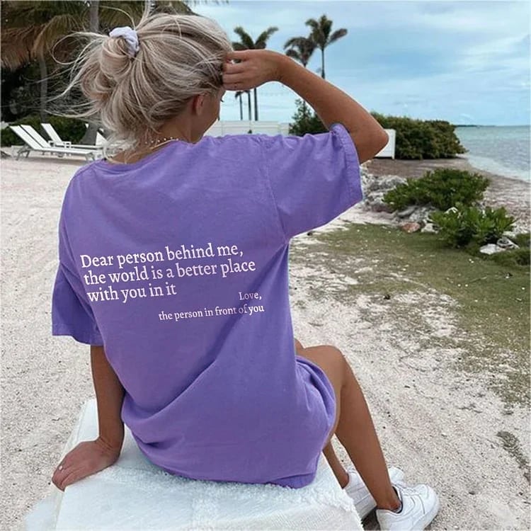 💥Nueva camiseta unisex con el estampado "Dear Person Behind Me" en talla grande a partir de 2025-ES