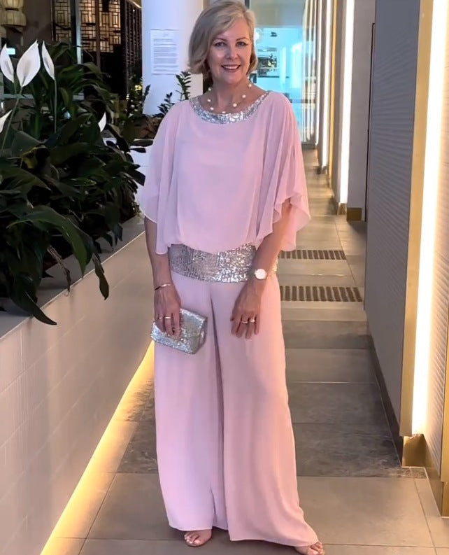 Elegantni dvodijelni Colorblock set sa šljokicama-HR