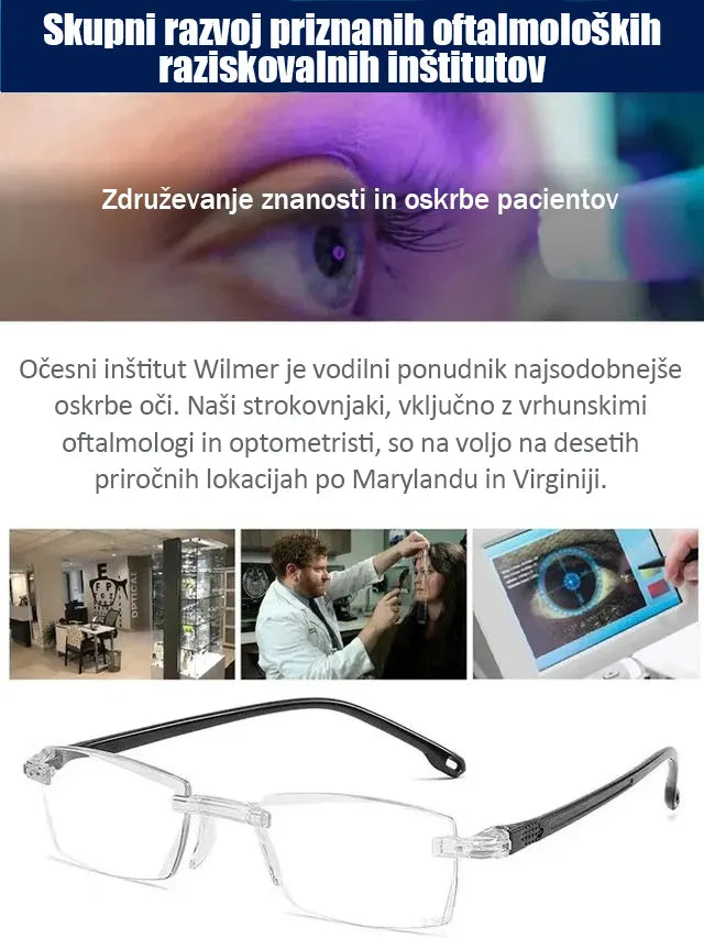 Očala, ki spreminjajo barvo, s filtriranjem modre svetlobe za preprečevanje prezbiopije-SI