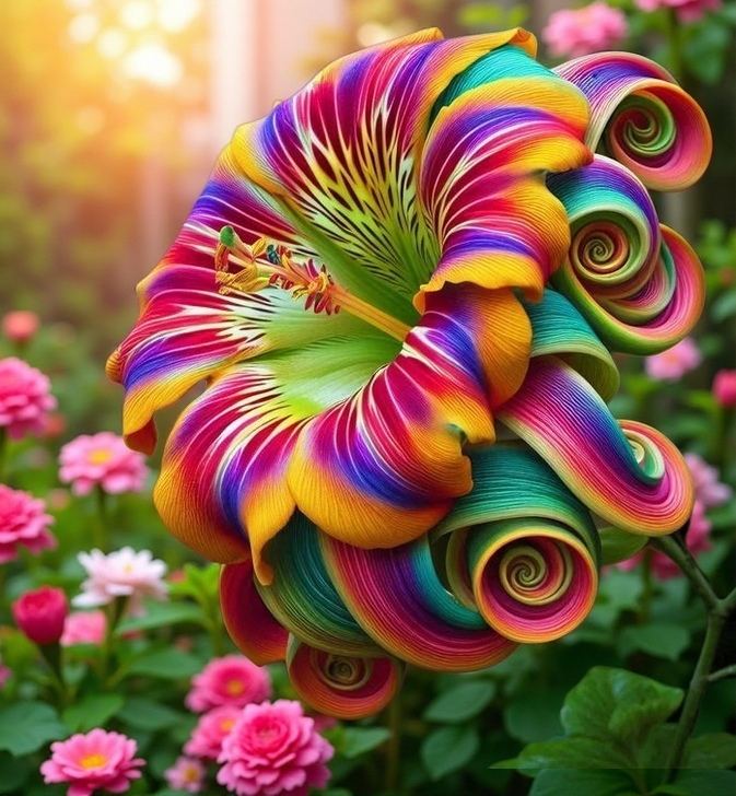 🌈Σπόροι λουλουδιών Rainbow Swirl Spiral - ένα σπάνιο λουλούδι-GR