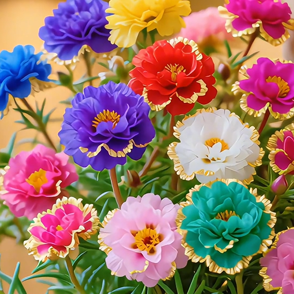 Χρυσή Δαντελένια Πορτουλάκα🌸✨ Υπέροχα διπλά άνθη για αβίαστα καλοκαιρινά χρώματα-GR